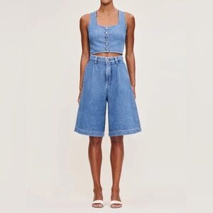 DL1961 - Hepburn Pleated Shorts. High Rise fit with front pleats. Size 29